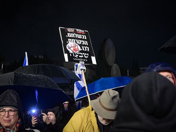 Protesters demand the resignation of Netanyahu at rallies in Caesarea and Tel Aviv