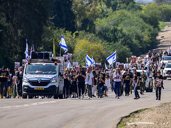 Hostage families hold solidarity ceremony at police station in Sderot