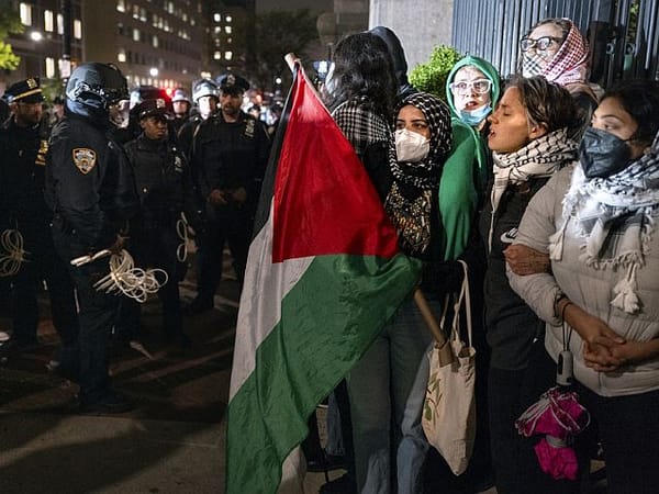 Pro-Palestinian protesters at Columbia University request 'humanitarian aid'