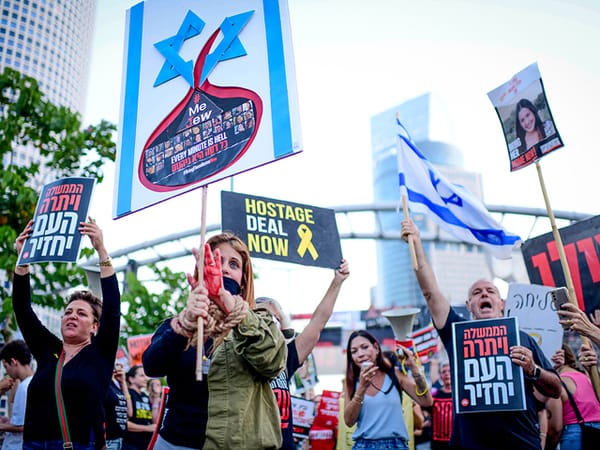 Protesters block Begin Road in Tel Aviv