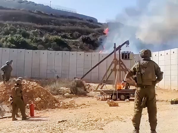 IDF soldiers deploy medieval throwing weapon against Hezbollah